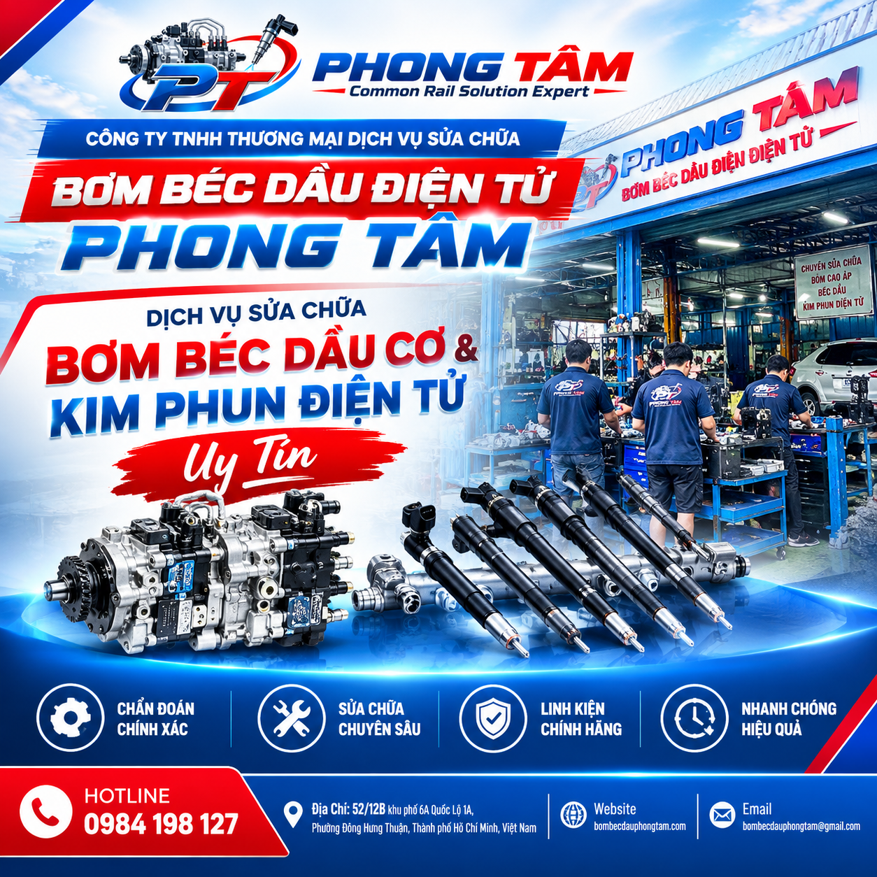 Dịch Vụ Sửa Chữa Bơm Béc Dầu -Bơm Kim Phun Điện Tử Uy Tín