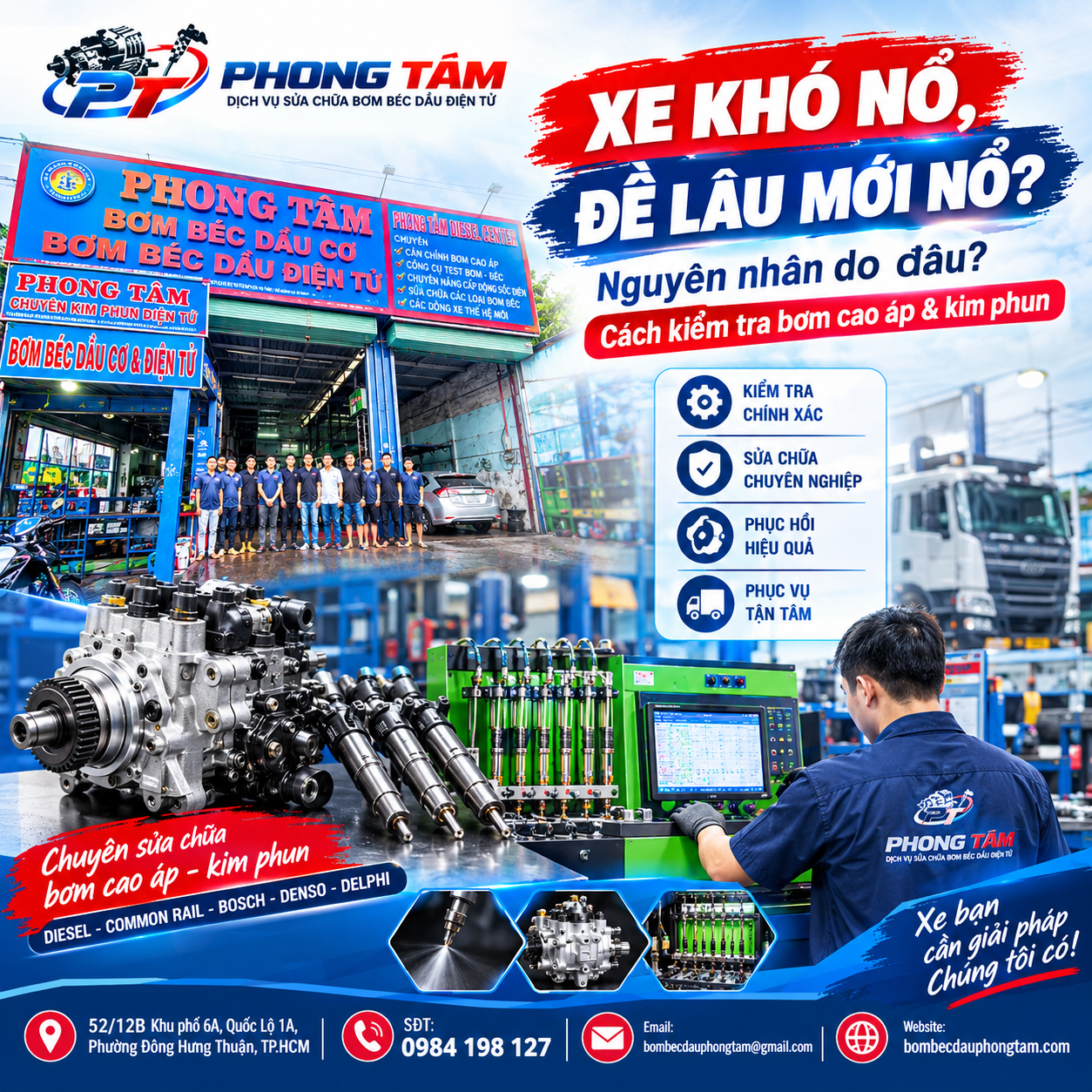 Xe Khó Nổ, Đề Lâu Mới Nổ: Nguyên Nhân Do Đâu? Cách Kiểm Tra Bơm Cao Áp & Kim Phun